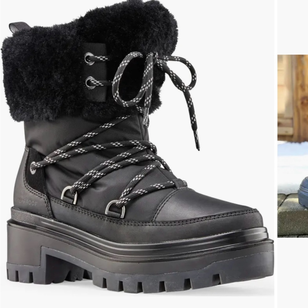 Cougar Faux Shearling Cuff Waterproof Boot